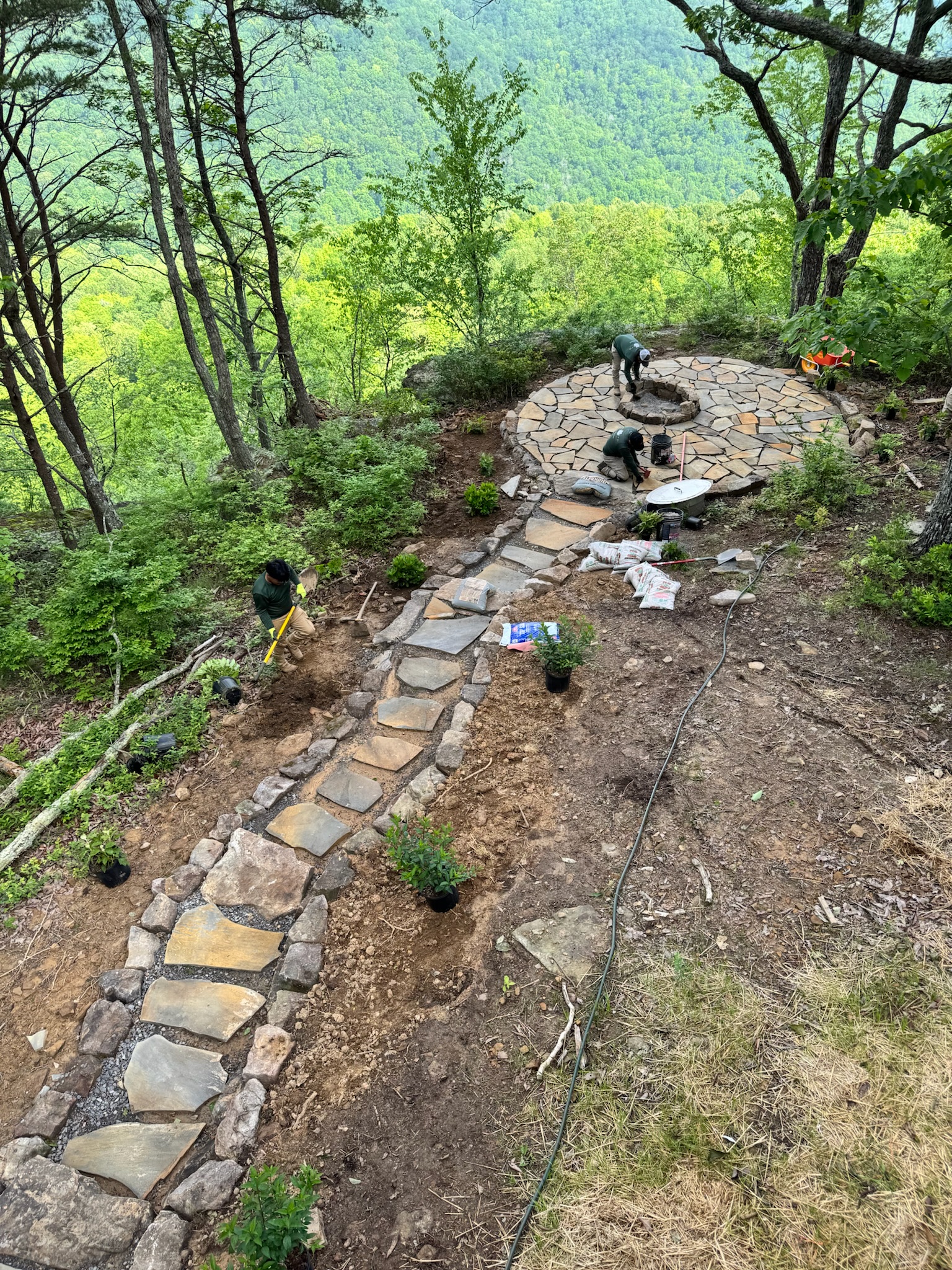 Fire pit overlook installed